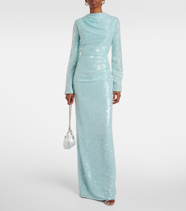 Erdem Sequined gathered gown