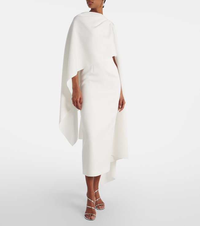 Roksanda Bridal Demetria caped crêpe midi dress