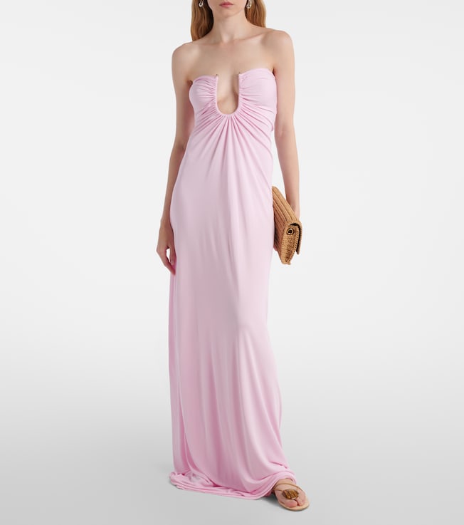 Christopher Esber Arced Palm gathered maxi dress
