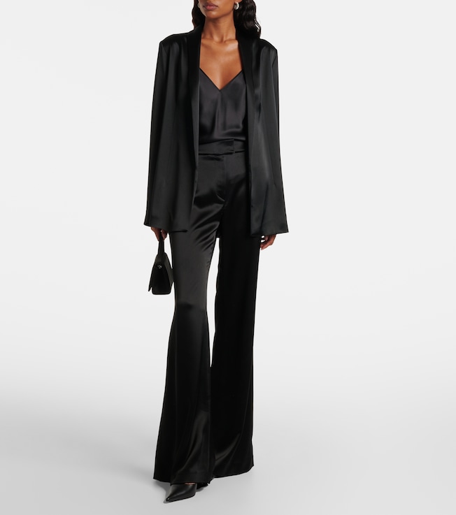 Galvan Julianne high-rise satin flared pants