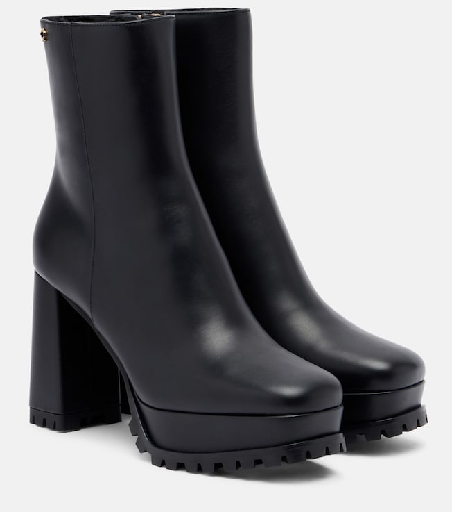 GIANVITO ROSSI Leather platform ankle boots