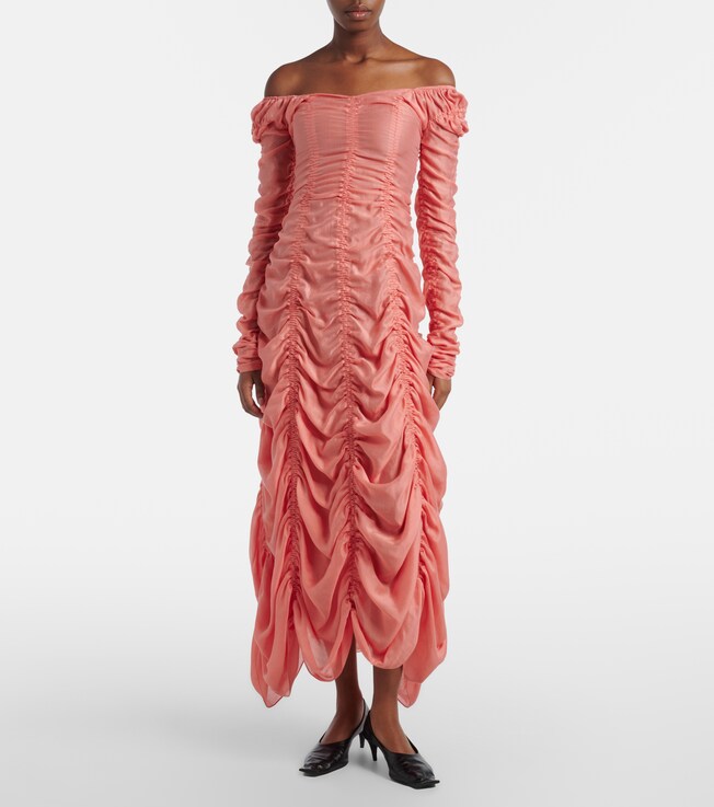 KHAITE Judith ruched voile cocktail dress