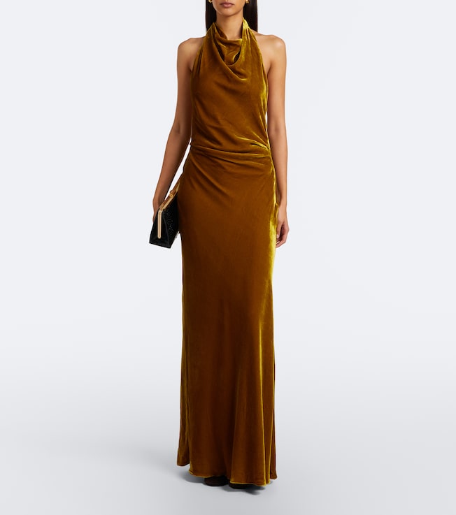 SIMKHAI Simkhai Reannon draped open-back velvet gown