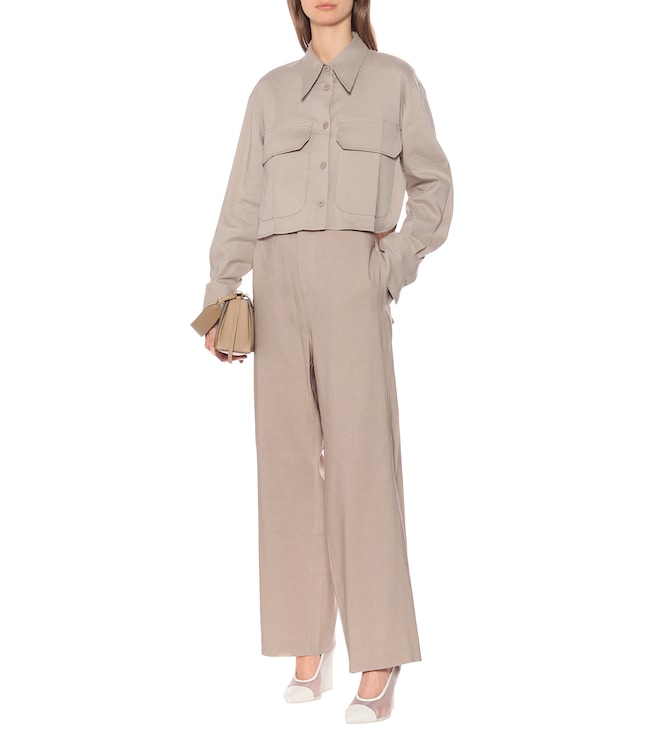 LOW CLASSIC Wide-leg paperbag pants