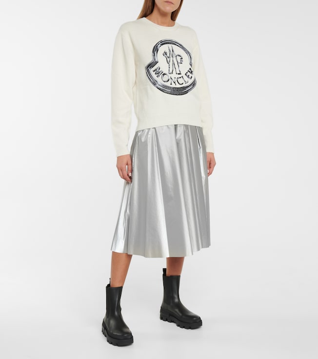 Moncler High-waisted pleated midi skirt