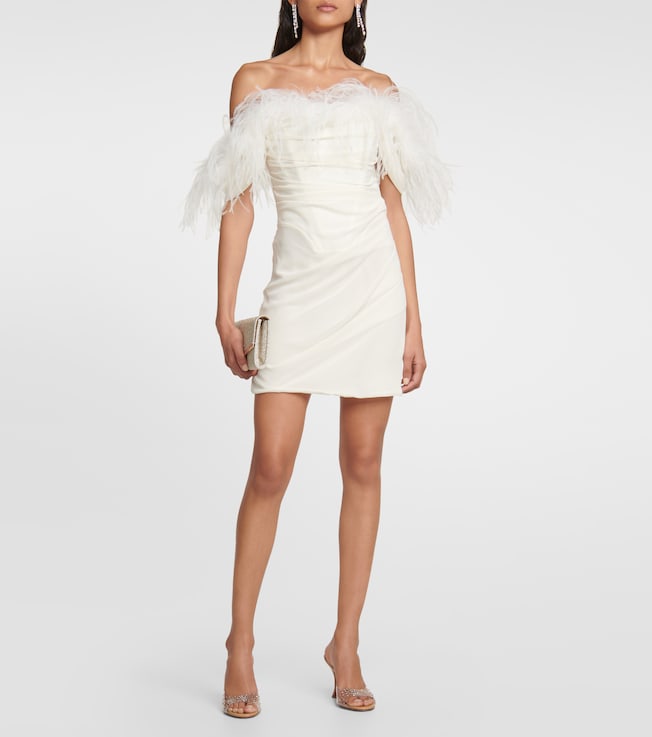 GIUSEPPE DI MORABITO Feather-trimmed minidress