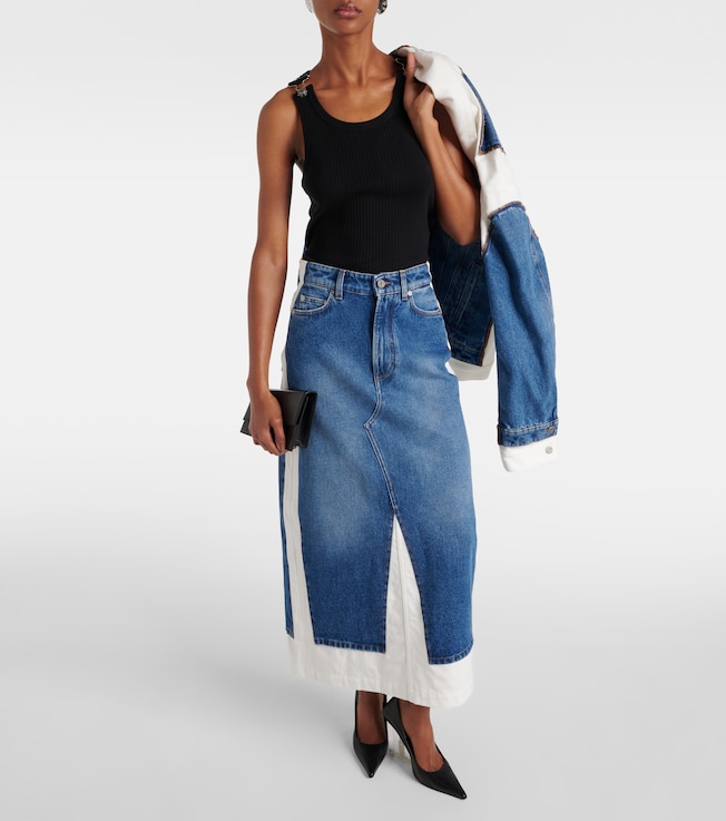 Jean Paul Gaultier Ribbed-knit cotton tank top