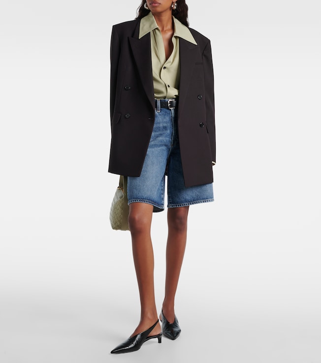 Agolde Risha low-rise denim Bermuda shorts