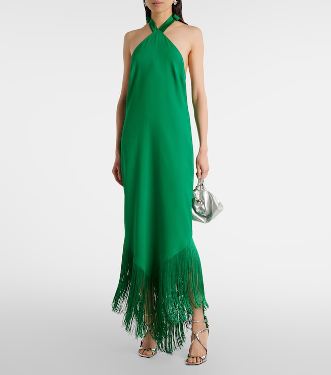 Taller Marmo Nina fringed crêpe cady maxi dress