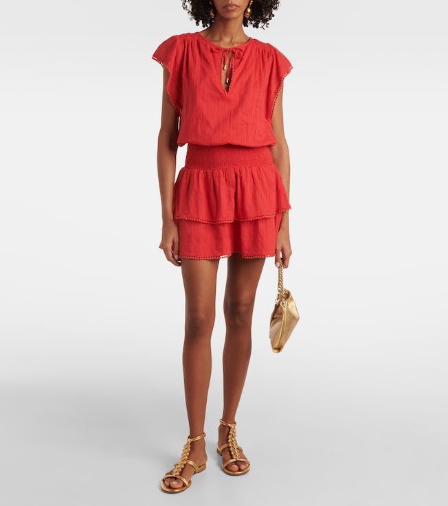 Melissa Odabash Keri tiered cotton minidress