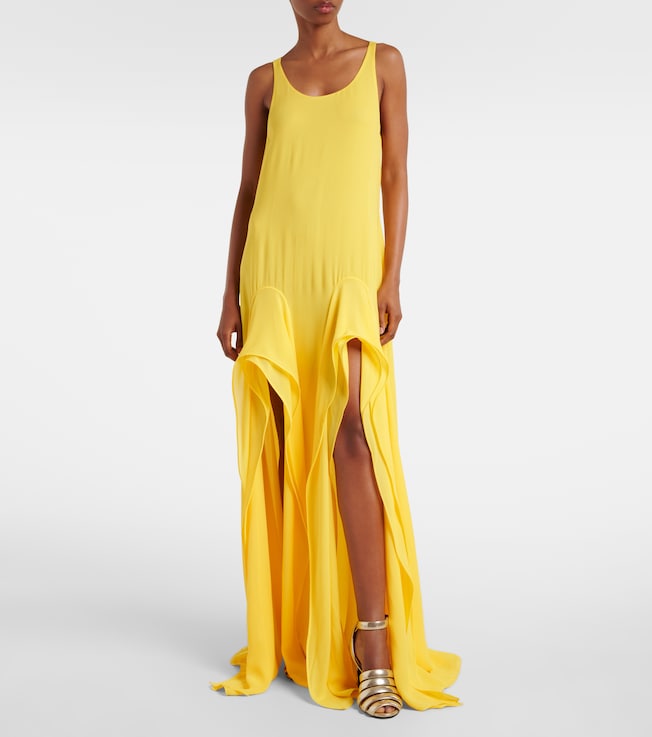Alaïa Ruffled georgette maxi dress
