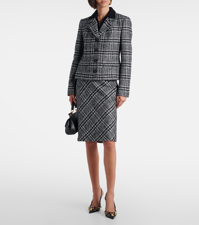 Dolce&Gabbana Checked wool, silk, and llama-blend jacket