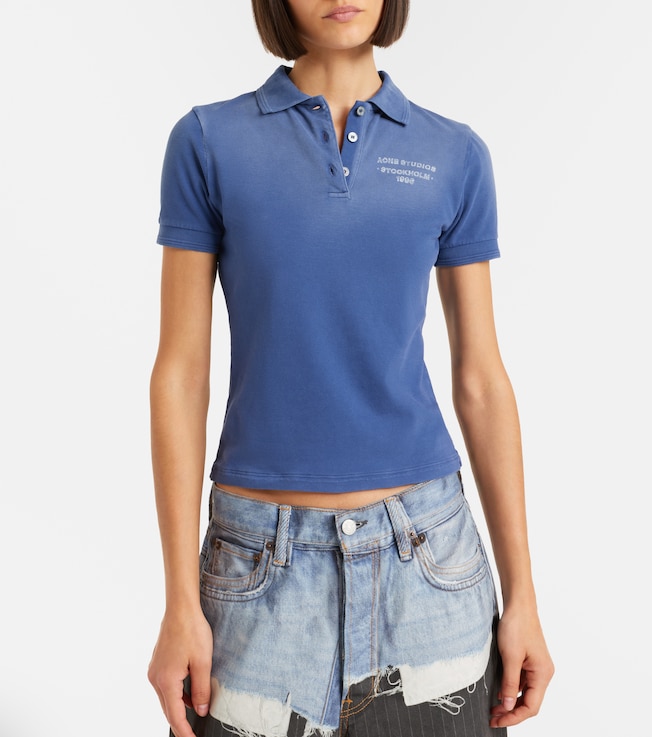 Acne Studios Faded cotton-blend piqué polo shirt