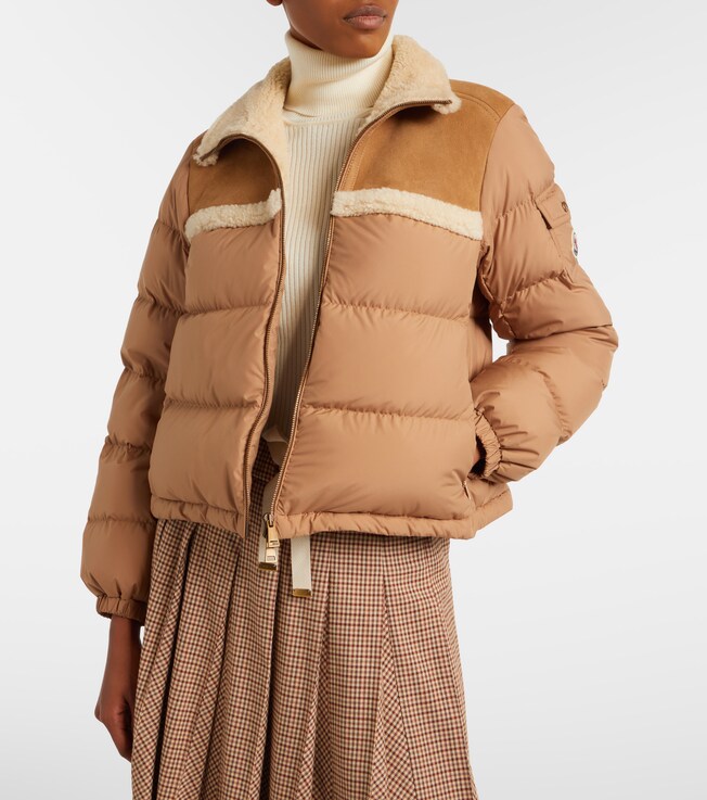 Moncler Aurore shearling-trimmed down jacket