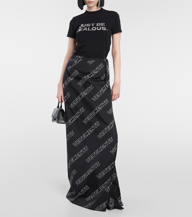Vetements Logo cotton wrap skirt