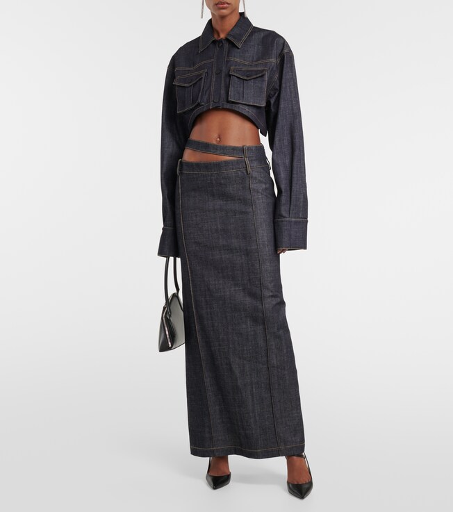 The Mannei Gudari cropped denim blazer