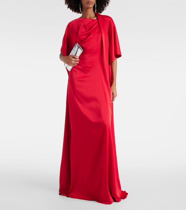 Safiyaa Reda gathered satin gown