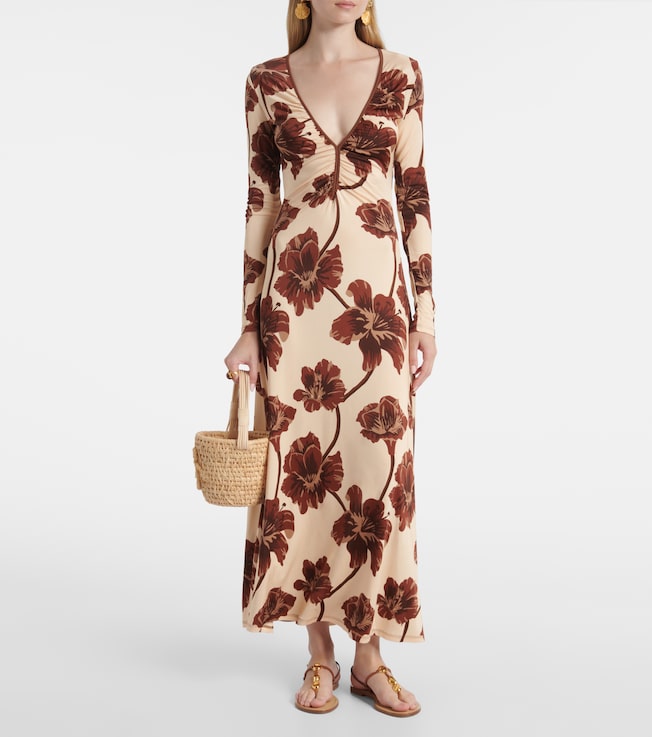Johanna Ortiz Floral jersey midi dress