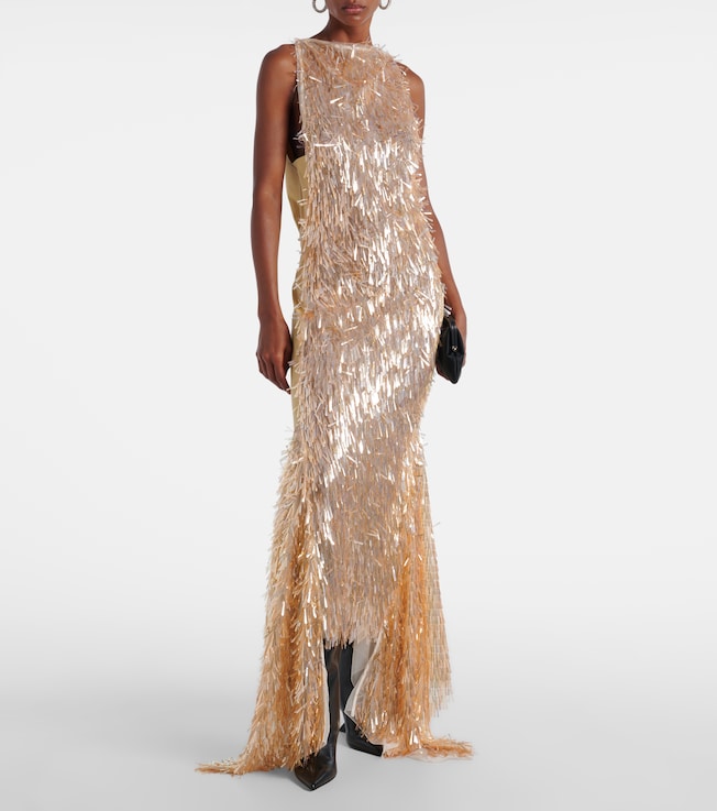 Maticevski Tiara sequinned asymmetric gown