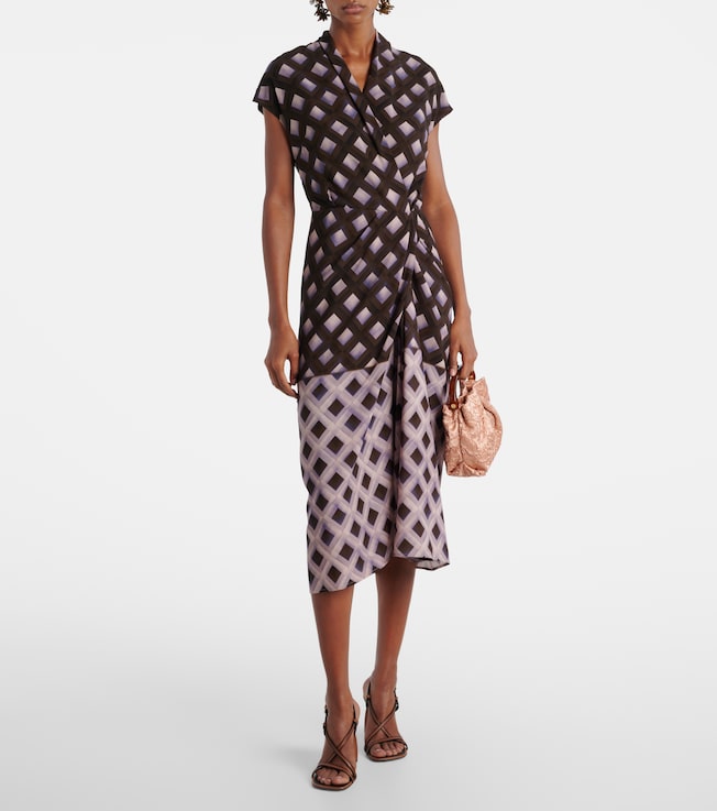 Dries Van Noten Gathered printed midi dress