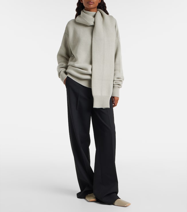 Calvin Klein Collection Scarf-detail cashmere sweater
