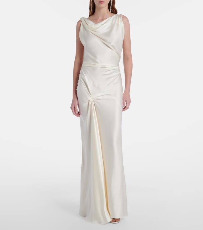 Victoria Beckham Posy draped crêpe satin gown