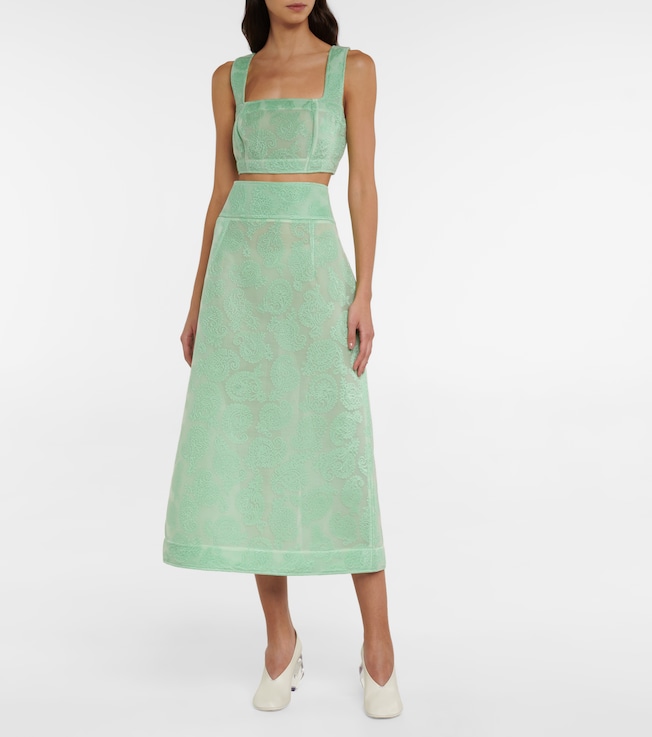 Jil Sander Jacquard chenille midi skirt