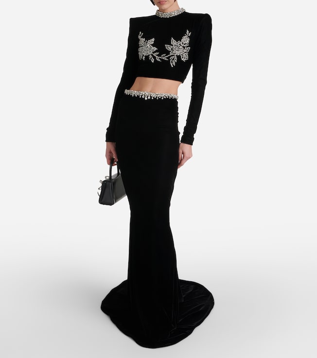 Miss Sohee Embroidered crop top and maxi skirt
