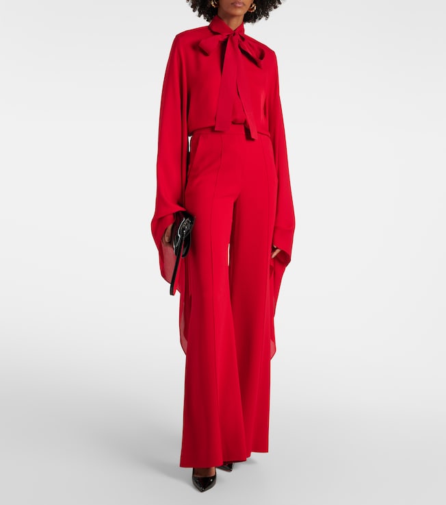 Elie Saab Tie-neck silk blouse