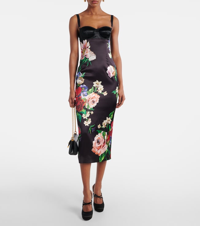 Dolce&Gabbana Floral satin midi dress