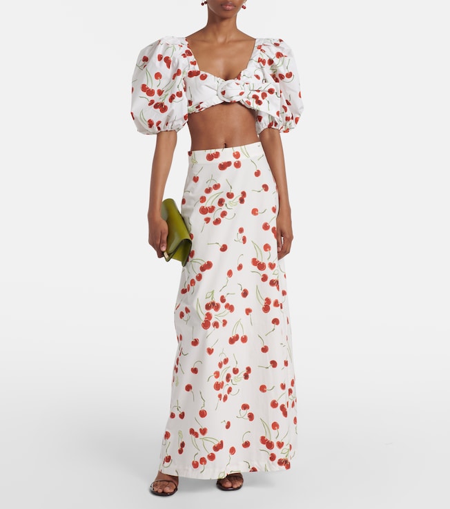 Adriana Degreas Printed cotton bandeau top