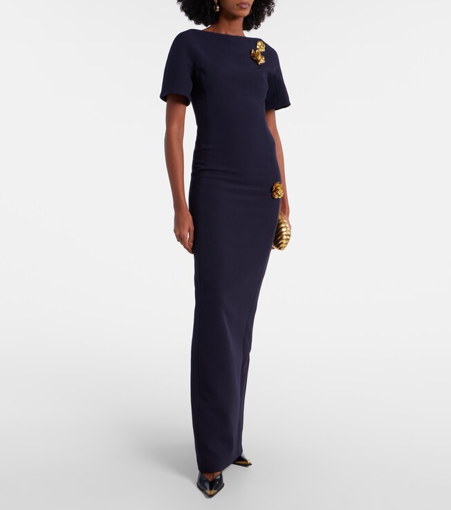 Safiyaa Lacin embellished crêpe gown