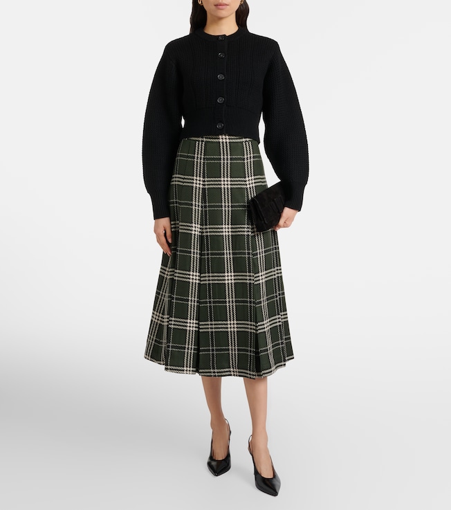 Emilia Wickstead Kensie checked wool-blend midi skirt