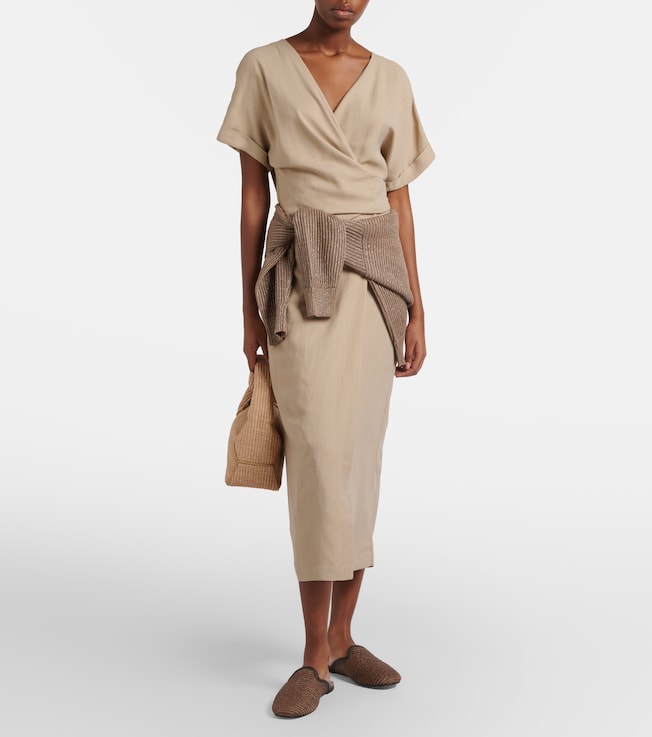Brunello Cucinelli Draped wrap dress