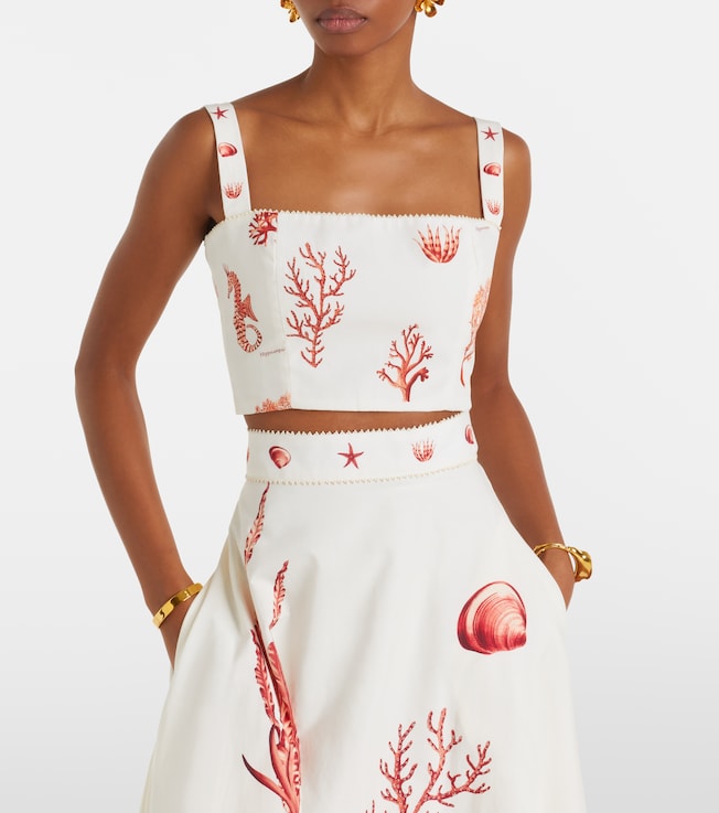 Agua by Agua Bendita Cacao printed cotton crop top