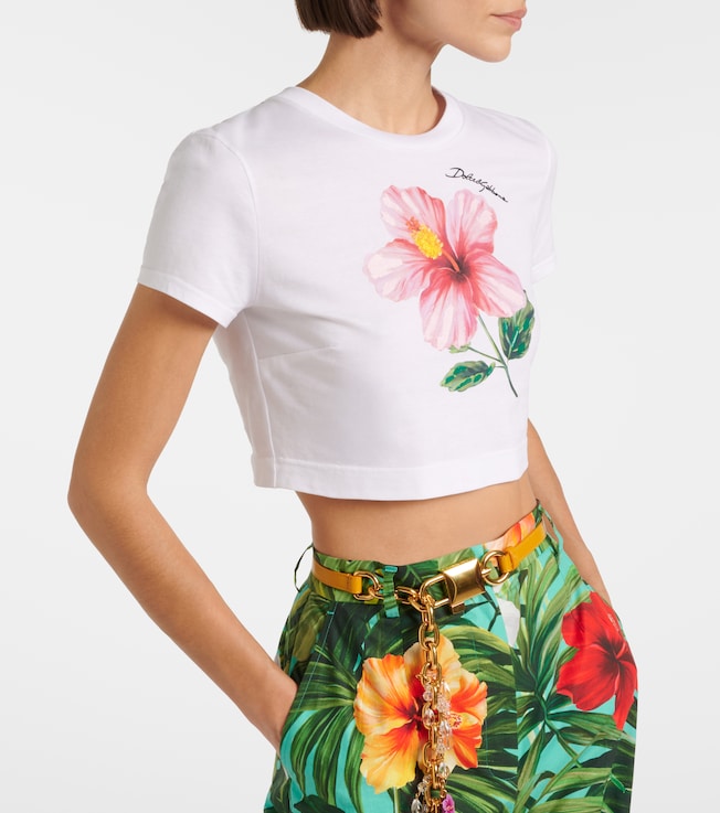 Dolce&Gabbana Floral cotton crop top 