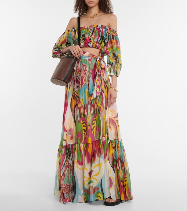 Etro Printed off-shoulder top