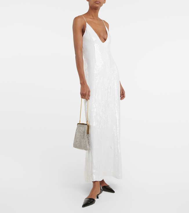 KHAITE Carina sequined slip dress