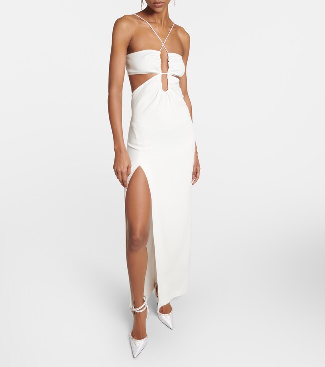Nensi Dojaka Bridal cutout crêpe gown