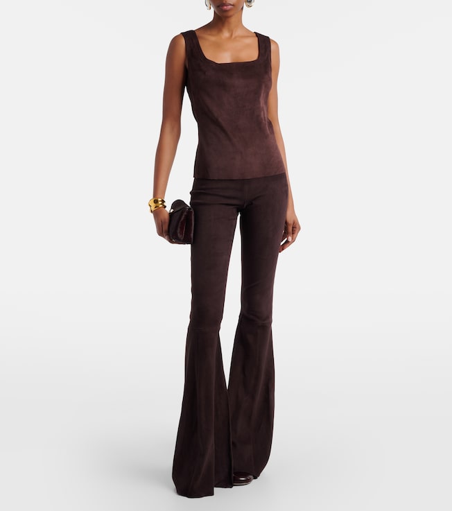 Stouls Cherilyn high-rise suede flared pants