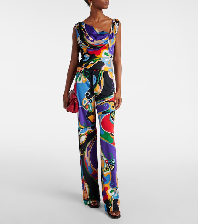 Pucci Orchidee tie-neck top