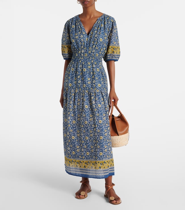 Velvet Natalia floral cotton maxi dress