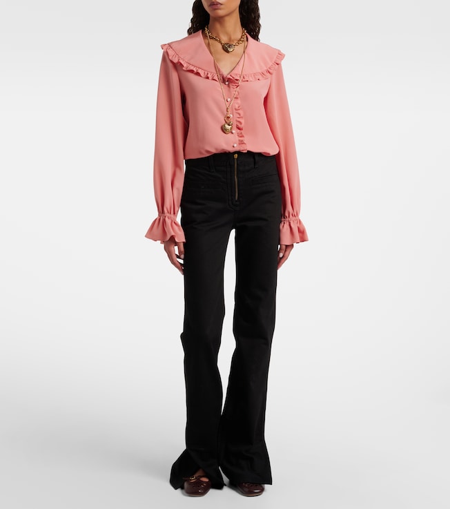 Chloé Ruffled silk crêpe de chine blouse