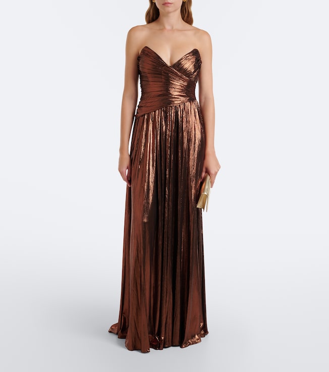 Retrofête Waldorf plissé bustier gown