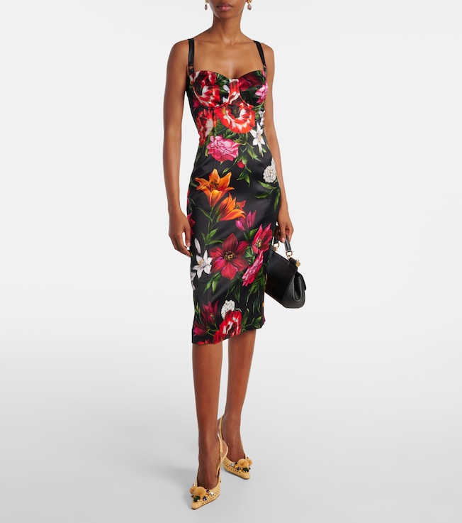 Dolce&Gabbana Floral satin midi dress