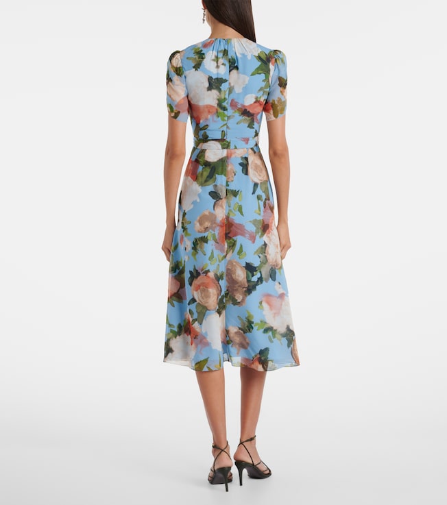  Erdem Floral silk voile midi dress