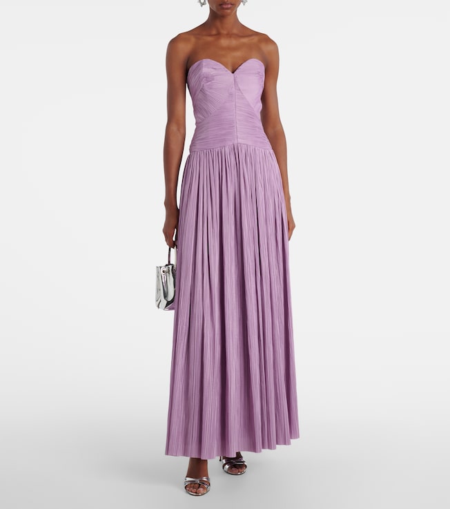 SIMKHAI Aubriella gathered plisse gown