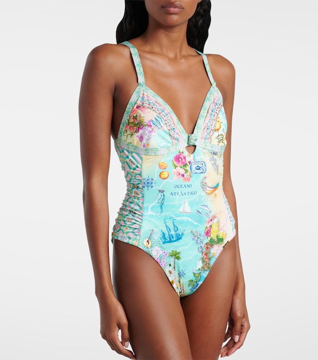 Camilla Embellished printed swimsuit