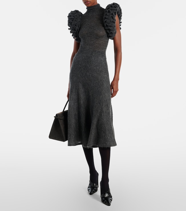 Alaïa Mohair and wool-blend midi skirt