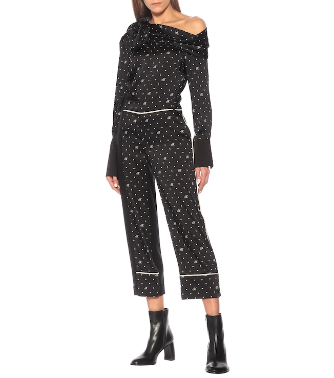 Monse High-rise polka-dot stretch wool pants